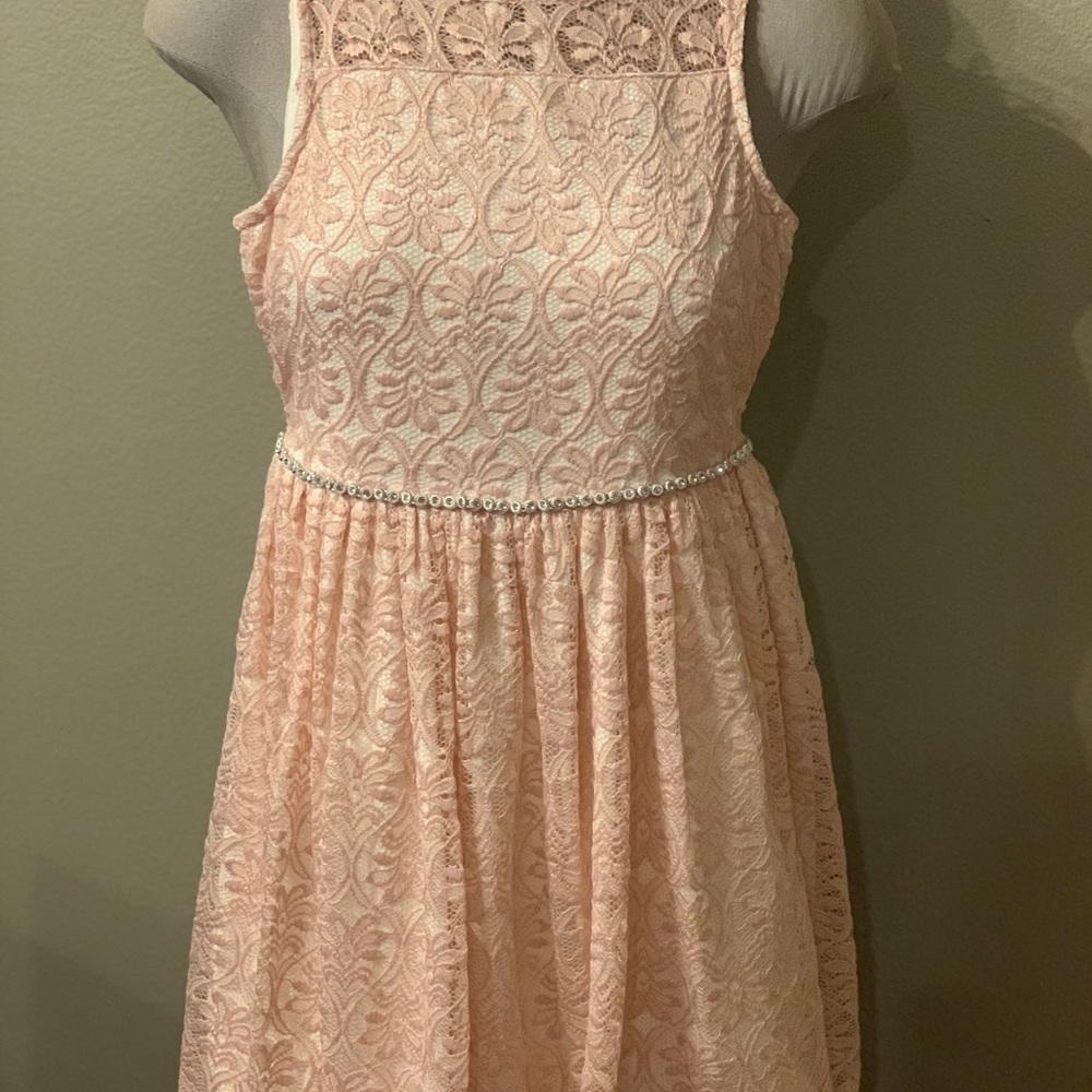 Big Girls Lace, Rhinestone waste trim formal Dress